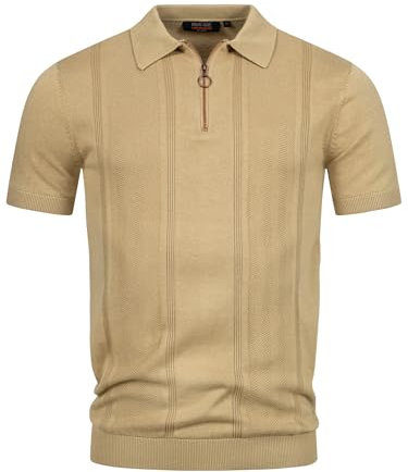 Indicode Herren INSago Poloshirt mit Reißverschluss | Herrenpoloshirt Polokragen Baumwollshirt Cornstalk, XL