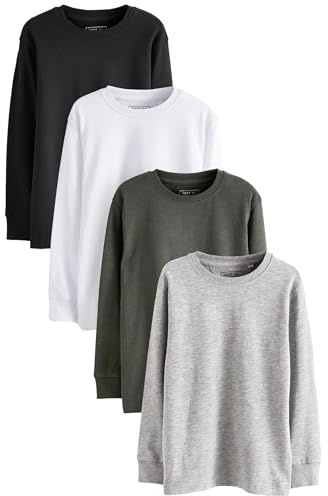 NEXT Jungen Einfarbig 4 x Langarmshirts 98-176