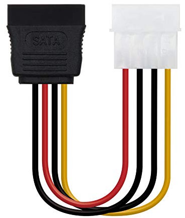 PRENDELUZ Cable de Alimentación SATA 5.25 (Molex 4Pin) a M-SATA/H, 16 cm - Conexión para dispositivos de almacenamiento HDD/SSD.