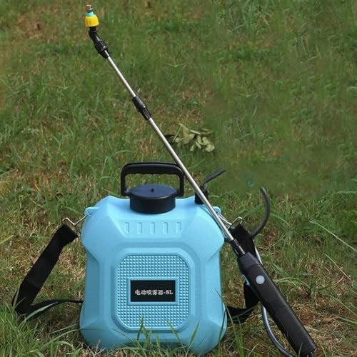 Pulverizador eléctrico de jardín, con 2 boquillas ajustables y mango recargable, para regar, aplicar herbicidas, fertilizar, limpiar vehículos (5 L)