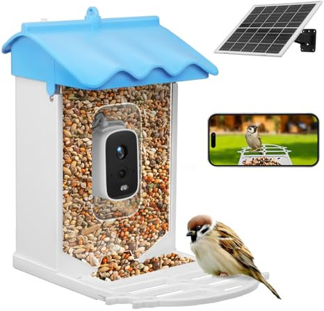 Vogelhaus mit Kamera Outdoor Solar Vogelfutterspender: 2K WLAN Vogelfutterhaus Wetterfest IP66 - Geschenke FüR Vogelliebhaber Ai Verfolgung EichhöRnchensicher