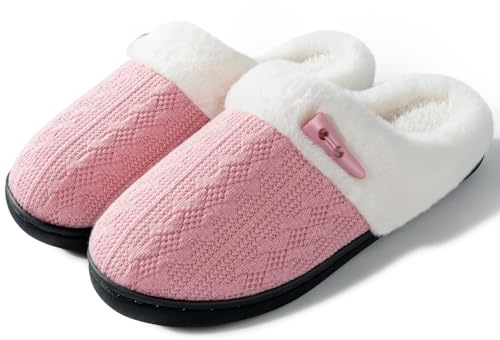 Slippers Women Gifts Ladies Fluffy:Cozy Foam House Ladies Shoes,Fluffy Wool-Like Plush Fleece Lined Footwear for Home Outdoor,Christmas Gifts for Women Men