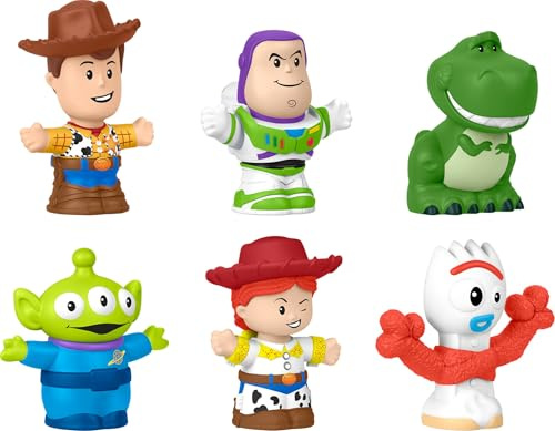 Fisher-Price Little People Disney & Pixar Toy Story Figure 6-Pack | Buzz Lightyear, Woody, Jessie, Rex, Alien, Forky, Toddlers & Preschool Kids Ages 18+ Months, JLM24