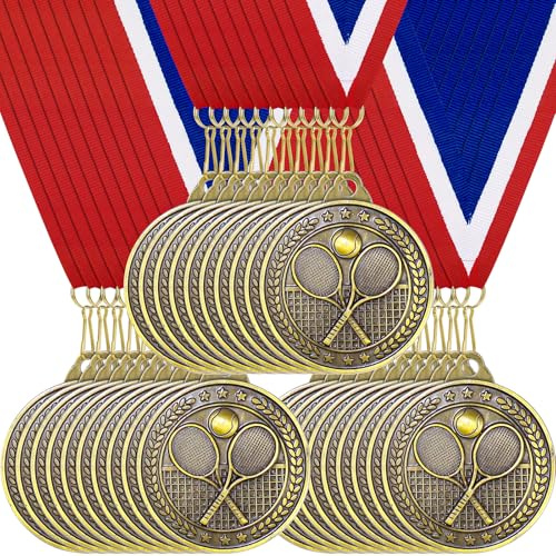Kaxtde 30 Stück Tennis Metall Medaille Set, 5 cm Medaillen für Kinder Junge Mädchen, Gewinner Medaillen-Set für Vereine Geburtstag Party Zubehör