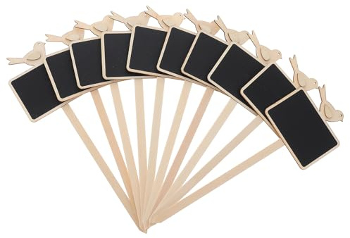 TOPPERFUN 20 Pcs Wooden Chalkboard Labels Flowerpot Tags Small Garden Blackboards Decorative Memo Boards with Stick for DIY Decorative Projects and Party