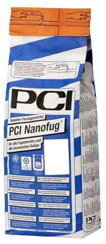 PCI Nanofug Variabler Flexfugenmörtel 4 kg - 31 Zementgrau - alle Fugenbreiten mit hohem optischem Anspruch