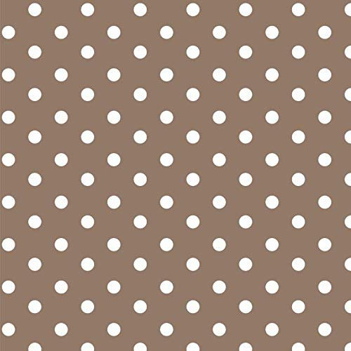 babrause® Baumwollstoff Punkte Braun Webware Meterware Popeline OEKOTEX 150cm breit - Ab 0,5 Meter