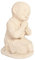 LEBENSwohnART Buddha Figur Dream ca.H42cm Zement Antik-Beige Dekoration Skulptur Dekofigur