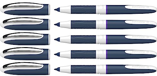 Schneider 183708 One Change Tintenroller (Schreibfarbe: violett, Strichstärke 0,6 mm, Rechts- und Linkshänder) 5 Stück