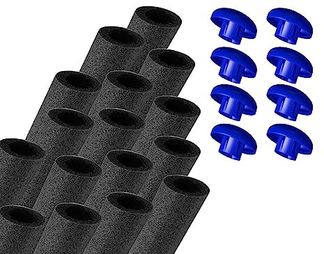 walexo 16 x Trampolin Schaumstoff Schaumstoffabdeckung für 8 Stangensysteme (82 cm, Schwarz)