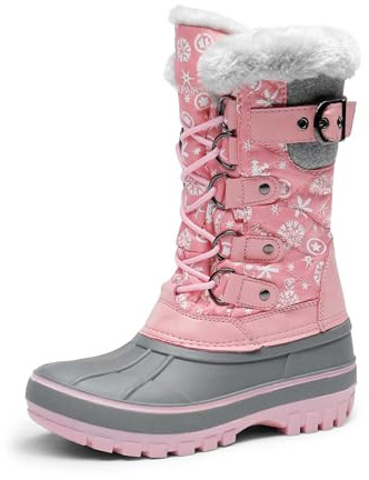 DREAM PAIRS Bottes de Neige Enfant Fille Garçon Imperméables Chaudes Antidérapantes à Doublure en Fausse Fourrure Mi-Mollet pour Hiver et Activités Extérieures