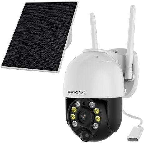 Foscam B4 - Telecamera IP Wi-FI a cupola motorizzata 4MP su batteria con pannello solare