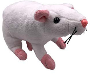 Onwomania Plüschtier Kuscheltier Stoff Tier Ratte Maus weiß Nagetier 31 cm