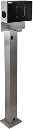 Wallbox24 Edelstahlstele mit Schutzbox schwarz für Pulsar Wallbox hochwertige Standsäule