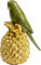 Kare Design Deko Figur Ananas Parrot, Vogel, Accessoire, Artikelhöhe14cm, Grün
