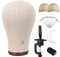 MapofBeauty 22 Zoll Perücke Kopf Cork Leinwand Block Kopf für Making Perücke Mannequin Kopf Mit Stand Kopf Pins (Braun)