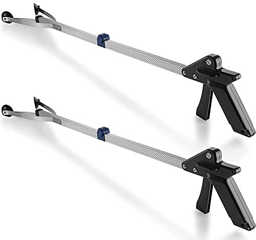 Reacher Grabber Tool – (2 unidades) – Dispositivo de agarre – Garra plegable ligera y duradera que extiende el alcance del brazo hasta 32 pulgadas, ideal para interior y exterior para alcanzar ayuda