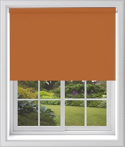 Caecus Burnt Orange Blackout Roller Blinds Made To Measure Window Blinds Easy Fit Child Safe Thermal Properties Home Office Fitting Included Up To 210cm Width x Up To 160cm Drop