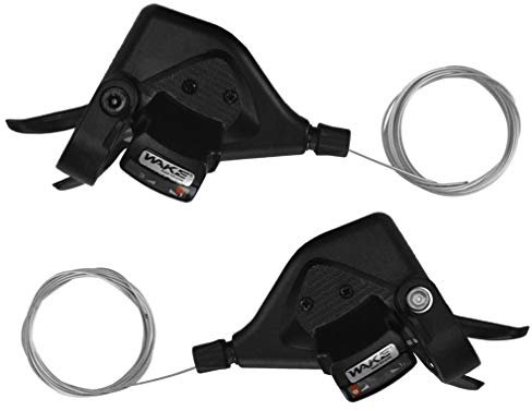 CYSKY Schaltknauf für Mountainbike, 1 Paar, 3 x 8 / 3 x 9 Gangschaltung, mit Ganganzeige rechts und links, Daumenschalthebel, Combo (3 x 9, 27 Gänge)