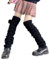 NUFIWI Harajuku japanische Lolita-Beinstulpen, Gothic-Stricksocken, lange Socken, Leggings, Gamaschen, Knie, Gothic, Winter, Manschette, Knöchelsocke, Kugel, schwarz, lang, Einheitsgröße