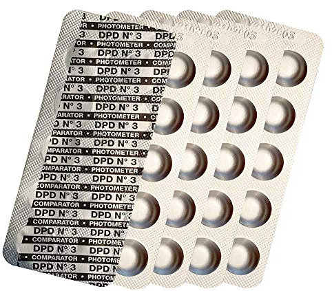 Testtabletten DPD3 für Photometer elektrischer Wassertester Made in Germany 50 Stück