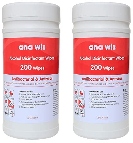 Alcohol Disinfectant Wipes (200 Sheet Tub x 2)