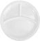 Operitacx Portion Control Plate, 8 Inch Kids Snack Plates, Three Compartments Party Food Trays Ceramic Serving Platter Divided Plate Buffet Dinner Trays Round Breakfast Dish (Random Style)
