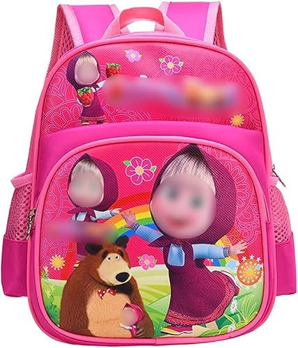Babioms Rucksack Kinder Toddler, School Cartoon Backpack, Backpack Rucksack für Jungs und Mädchen with Masa and Cute bear 12 inches Suitable For Children 2-5 Years Old
