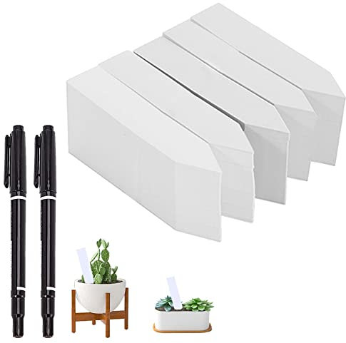 Pflanzenschilder, 500 Stk Beschriften Stecketiketten Set, Pflanzenstecker zum Beschriften, Garten Pflanze Etiketten, Wetterfest Gartenetiketten mit 2 schwarzen Filzstiften