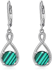Malachit Ohrringe Sterling Silber 925 hängend Creolen Baumeln Damen mit 5A Malachit Ohrringe für Frauen Geburtstags Schmuck Geschenk für Sie