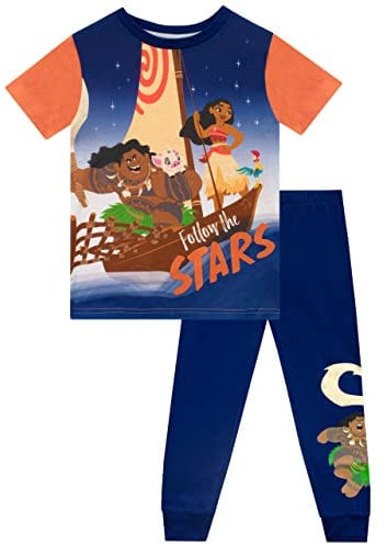 Disney Boys Moana Pyjamas Short Sleeve Maui Pyjama Set for Kids Blue 5-6 Years
