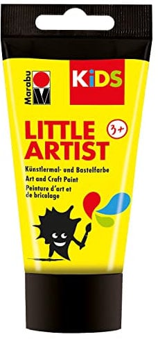 Marabu 03050002019 - Kids Little Artist, Colorant pour Peinture et Loisirs créatifs, Jaune, 75 ML, végétalien, séchage Rapide, pour Enfants à partir de 3 Ans