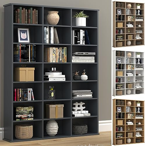 VCM Holz CD DVD Standregal Bücherregal Medienregal Raumteiler Deko Regal Megosa M