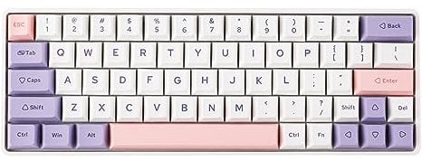EPOMAKER EP64 Wireless Mechanical Gaming Keyboard, 64 Keys Hot-Swappable and Programmable, Anti-Ghosting, RGB Backlight, PBT Keycap, Mac/Win/Gamers (White, Pre-Lubed Flamingo Linear Switch)