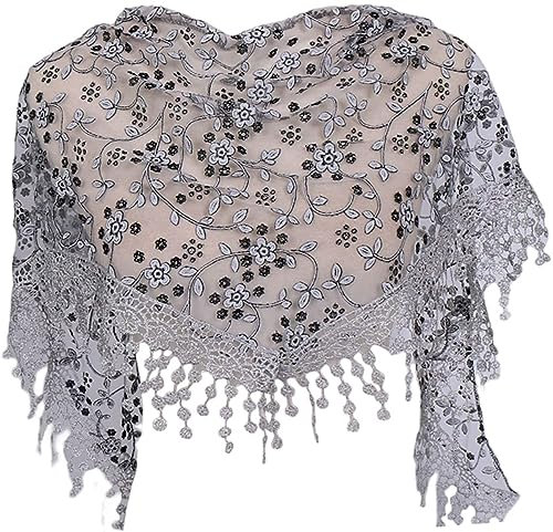 MAIRY Damen Mantilla Katholisch Schleier Spitze Kapelle Schleier Schal Stola Kopfbedeckung Kopftuch Schwarz Weiß für Katholischen Kirche Latin Mass kirchliche Hochzeit Braut DE138003