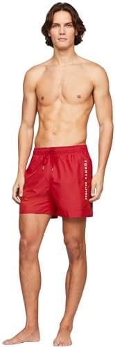 Tommy Hilfiger Short de Bain Homme Medium Drawstring Mi-Long, Rouge (Primary Red), XL