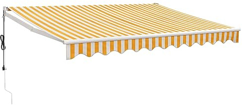 Tidyard Tenda,da Sole,Retrattile,Motorizzata,da Esterno,Patio,Terrazzo,Vranda,a Muro,Giallo e Bianco,3x2,5 m,Tenda da Sole Estensibile,Tenda Esterno Sole,Tenda Balcone,Tenda da Sole da Parete