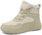 ChayChax Stivaletti da Neve Donna Stivali Invernali Scarponcini Foderato Caldo Scarpe Inverno Impermeabili Stivaletti con Stringate,Beige,41 EU
