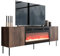 Mirjan24 TV Schrank Aropo 190 EF mit Elektrischem Kamin, Praktischer Fernsehschrank, TV Lowboard mit Grifflose Öffnen, Realistische LED-Flamme, Deko-Kristallen TV-Bank, Sideboard (Nuss Warmia)
