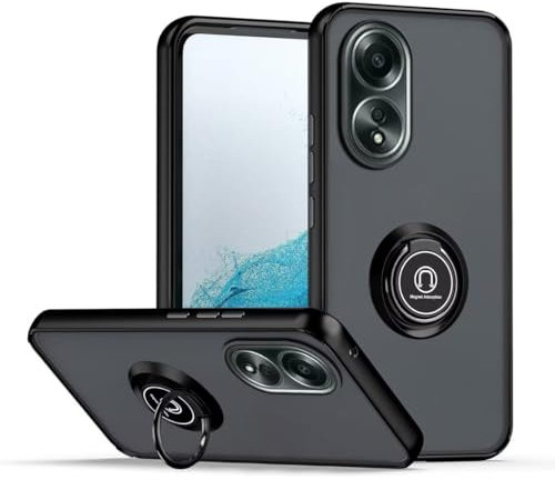 COMAKU Funda para OPPO A58 4G, Anti-Scratch Carcasa con 360 Soporte Hard PC y Silicona TPU Bumper Antigolpes Case para OPPO A58 4G - Negro
