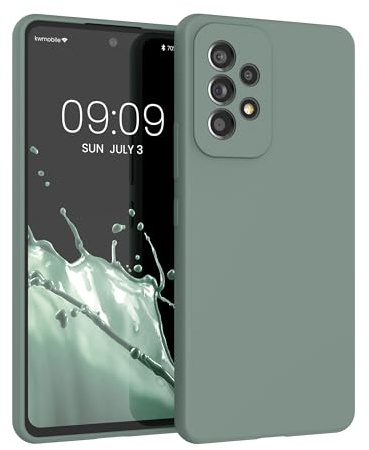 kwmobile Handyhülle für Samsung Galaxy A53 5G Hülle - Case Silikon - Kabelloses Laden - Schutzhülle Cover in Rainwashed Grün