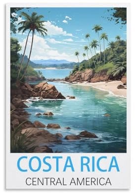 KmoNo Costa Rica Mittelamerika Vintage Reiseposter 20 x 30 cm Wanddekor Gemälde Leinwand Wandkunst Wohnzimmer Poster Schlafzimmer