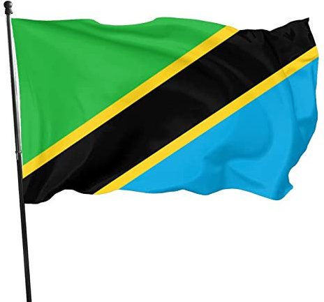 Tansania-Flagge, 90 x 150 cm, lebendige Farben und UV-beständig, Wandflaggen, Banner für den Innen- und Außenbereich