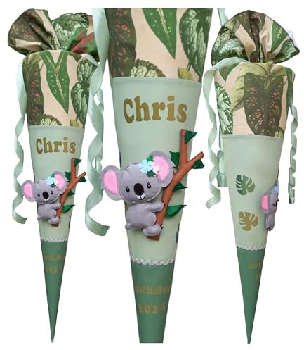 Schultüte mit a 3d Faultier, passend Green Planet, Grüne MamBär Ergobag, für jungen,Mädchen, genäht, benutzerdefinierte, Wunschname