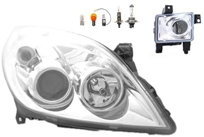 Johns, Scheinwerfer Halogen Front Haupt passend für Opel Vectra C 08/2005- H7 H1 Rechts + Nebelscheinwerfer + Leuchtmittel