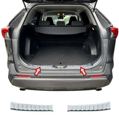 RECAMBO Ladekantenschutz Edelstahl Hochglanz poliert, Chrom Look - kompatibel für Toyota Rav4 V - BJ ab 2018 - Styling und Schutz für die Stoßstange
