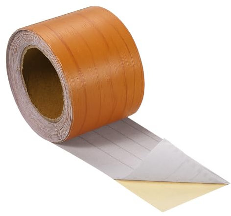 sourcing map Wood Grain Tape, 2 x33 Ft Self Adhesive Wood Grain Repair Patch for Baseboards, Doors, Floor Repair, Furniture Home Decor Red Cherry