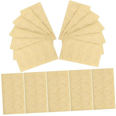 Tofficu Selbstklebender Runder Aufkleber in Gold 20 Stück aus Papier für Glatte Oberflächen als Geschenk und Hochzeitssiegel zum Verschließen von Umschlägen und Verpackungen Geeignet