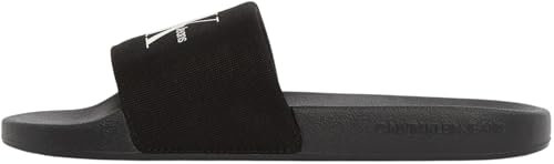 Calvin Klein Claquettes Femme Slide Monogram avec Logo, Noir (Black), 36