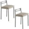 MOMMAHOME® Taburetes de Cocina - Pack 2 Taburetes de Cocina, Banquetas, Taburete Bar, Material Metal/Ecopiel, MOLI, Medidas 34x34x65cm (Beige/Plata)